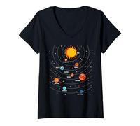 Womens Planet Science Nerd Geek Physics Universe Sun V-Neck T-Shirt