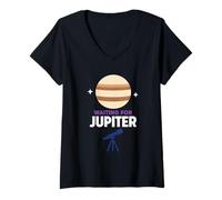 Women's Planetary Observer Telescope Astronomy Amateur Astronomer V-Neck T-Shirt