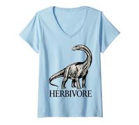 Women's Plant Based Dinosaur Vegan Lifestyle V-Neck T-Shirt