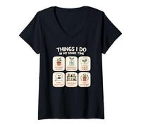 Women's Plant Lover Things I Do in My Spare Time Houseplants V-Neck T-Shirt