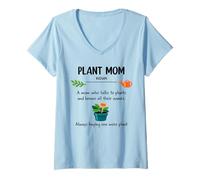Women's Plant Mom Definition Gifts Mothers Day Women V-Neck T-Shirt
