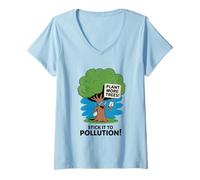 Womens Plant More Trees Cool Sunglasses Tree Earth Day V-Neck T-Shirt