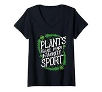 Womens Plants Are My Favorite Sport V-Neck T-Shirt