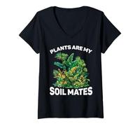 Womens Plants Are My Soil Mates Gardening Landscape Nature - V-Neck T-Shirt