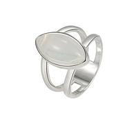 Women's Plated 925 Silver Vintage White Gemstone Ring Jewelry Gifts Celestial Rings (Silver, 8)