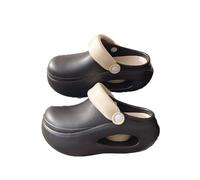 Women's Platform Clogs Slip On Garden Shoes Lightweight Non Slip Beach Pool Sandals Indoor Outdoor Walking Slippers Sandals-295 Black