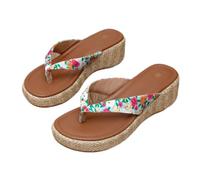 Women's Platform Flip Flops, Chunky Wedge Thong Sandals for Summer Wear | Thong strap upper, open toe, slip-on entry, chunky platform wedge sole, beach, holiday, travel and casual summer wear use