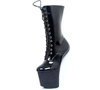 Women's Platform High Heel Sexy Hoof Heelless Sole Mid-Calf Boots (10)