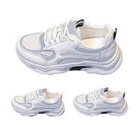 Womens Platform Lace-Up Trainers Casual Lightweight Road Running Shoes, Non-Slip Comfortable Breathable Walking Shoes All-Day Comfort Athletic Workout Gym Trainer Sneakers Size 5 Grey