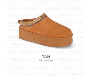 Womens Platform Mule Slippers Cipriata Warm Slip On Fur Lined Ladies Outdoor