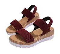 Womens Platform Non Slip Wedge Sandals, Womens Open Toe Ankle Strap Flat Sandals, Comfortable Breathable Waterproof Slippers, Ightweight Quick-Drying Sliders for Daily Home Leisure Time