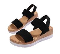 Womens Platform Non Slip Wedge Sandals, Womens Open Toe Ankle Strap Flat Sandals, Comfortable Breathable Waterproof Slippers, Ightweight Quick-Drying Sliders for Daily Home Leisure Time