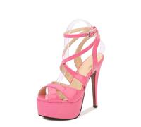 Womens Platform Pumps, 5.5inch Stiletto High Heels Heeled Sandal Shoes, Fashion Wedding Party Prom Office Dress Plus Size Shoes,Pink,45