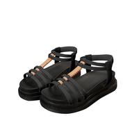 Womens Platform Sandal Fashion Thick Bottom Heels Lightweight Retro Gladiator t-bar Beads Elastic Slingback Sandals Wide Fit Comfy Soft Sole Ultra Cushion Shoes Fit Casual Holiday Summer Beach