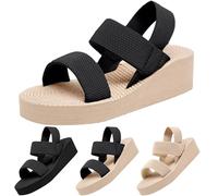 Women's Platform Sandals Fashion Slip on Ankle Strap Walking Chunky Wedge Ladies Gladiator Sandals Comfortable Summer Open Toe Dressy Wedges Sandals