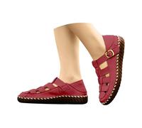 Women's Platform Sandals, Hollow Out 35-42 EU, Closed Sandals, Lightweight, Wine Red, 5 UK