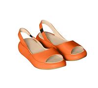 Women's Platform Sandals UK Clearance - Ladies Ankle Strap Sandal Open Toe Shoes Wide Fit Slides Arch Support Sliders Slingback Shoe Non Slip Slippers Casual Flats for Beach Holiday Orange