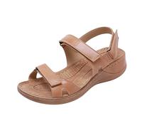 Women's Platform Sandals Wedge Heels Sandals with Arch Support Ladies Wide Width Anti Slip Open Toe Comfy Soft Sole Cushion Walking Shoes Adjustable Hook And Loop Lightweight Durable Shoes