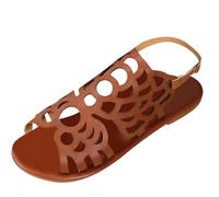 Women's Platform Sandals Womens Flat Toe Ankle Buckle Strap Hollow Out Ladies Summer Casual Comfort Walking Shoe For Beach Vacation Travel High Heels Women Sandal Comfy Uk Rose Gold 38