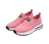 Women's Platform Slip-on Sneakers, Casual Trainers with High-Top Heel and Branded Pull Tabs, Lightweight Cushioning for Comfortable Daily Wear Pink