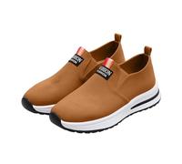 Women's Platform Slip-on Sneakers, Casual Trainers with High-Top Heel and Branded Pull Tabs, Lightweight Cushioning for Comfortable Daily Wear Khaki