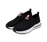 Women's Platform Slip-on Sneakers, Casual Trainers with High-Top Heel and Branded Pull Tabs, Lightweight Cushioning for Comfortable Daily Wear Black