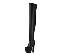 Women's Platform Thigh High Boots Tall Stretch Boots with Chunky High Heel Fashion Over Knee Boot for Night Out Date Party