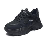 Women's Platform Trainers Lightweight Comfort Casual Work Walking Running Gym Shoes Fashion Sneakers Black 5.5