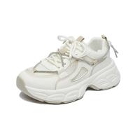 Women's Platform Trainers Lightweight Comfort Casual Work Walking Running Gym Shoes Fashion Sneakers Beige 5.5