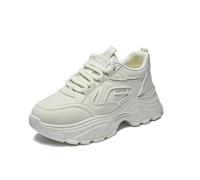 Women's Platform Trainers Lightweight Comfort Casual Work Walking Running Gym Shoes Fashion Sneakers Beige 5.5