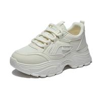 Women's Platform Trainers Lightweight Comfort Casual Work Walking Running Gym Shoes Fashion Sneakers Beige 4.5