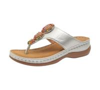 Women's Platform Wedge Flip Flops Slip On Lightweight Chunky Thong Sandals Open Toe Comfort Cushioned Walking Shoes Arch Support Comfort Dressy Prom Wedding Party Sliders Daily Wear 2026 Silver