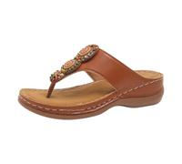 Women's Platform Wedge Flip Flops Slip On Lightweight Chunky Thong Sandals Open Toe Comfort Cushioned Walking Shoes Arch Support Comfort Dressy Prom Wedding Party Sliders Daily Wear 2026 Brown