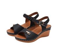 Womens Platform Wedge Sandal Low Wedge Sandals Open Toe Summer Shoes With Adjustable Buckle Casual Wide Fit Traveling Roman Sandals Hiking Walking Shoes For Walking And Beach Activities