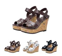 Womens Platform Wedge Sandals Chunky Sandals For Women Platform Roman Fish Mouth Sandal Lightweight Daily Wear Sliders Hollow Cozy Slides Summer High Wedge Sandal Non Slip Walking Sliders