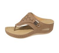 Womens Platform Wedge Sandals Lightweight Slip on Walking Shoes Women's Open Toe Summer Casual Fashion Fish Mouth In The Heel Thick Bottom Slope Ladies Sandal Size 8.5
