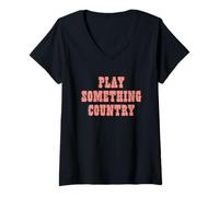 Women's Play Something Country Cowboy V-Neck T-Shirt