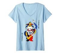 Womens Playing Card Joker Card Costume Fancy Dress Groups V-Neck T-Shirt