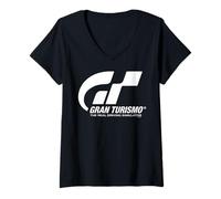 Women's PlayStation Gran Turismo The Real Driving Simulator Grey V-Neck T-Shirt