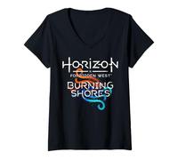 Women's PlayStation Horizon Forbidden West Burning Shores Waves V-Neck T-Shirt