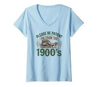 Womens Please Be Patient I’m from The 1900s Funny Old Age Tee V-Neck T-Shirt