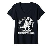 Womens Please Be Patient I'm From The 1900s Funny Cowboy Saying V-Neck T-Shirt