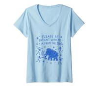 Women's Please Be Patient with Me I'm from The 1900s Doodle V-Neck T-Shirt