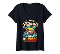 Women's Please Be Patient with Me I'm from The 1900s Sunset Cassette V-Neck T-Shirt