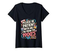 Womens Please Be Patient With Me I'm From The Humor Vintage 1900s V-Neck T-Shirt