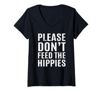Womens Please, Do Not Feed The Hippies V-Neck T-Shirt