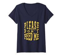 Womens Please Don’t Feed Me V-Neck T-Shirt