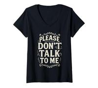 Womens Please Don’t Talk To Me Introvert Design V-Neck T-Shirt