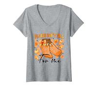 Womens Please Don't Fall for-Me Halloween Nurse Patient Care Tech V-Neck T-Shirt