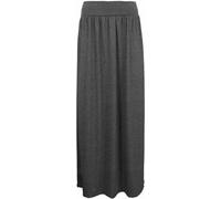 Womens Pleated Fold Over Skirts Ladies Full Length High Waisted Elasticated Plain Gypsy Summer Casual Party Wear Stretchy Long Maxi Skirt 24-26 Charcoal